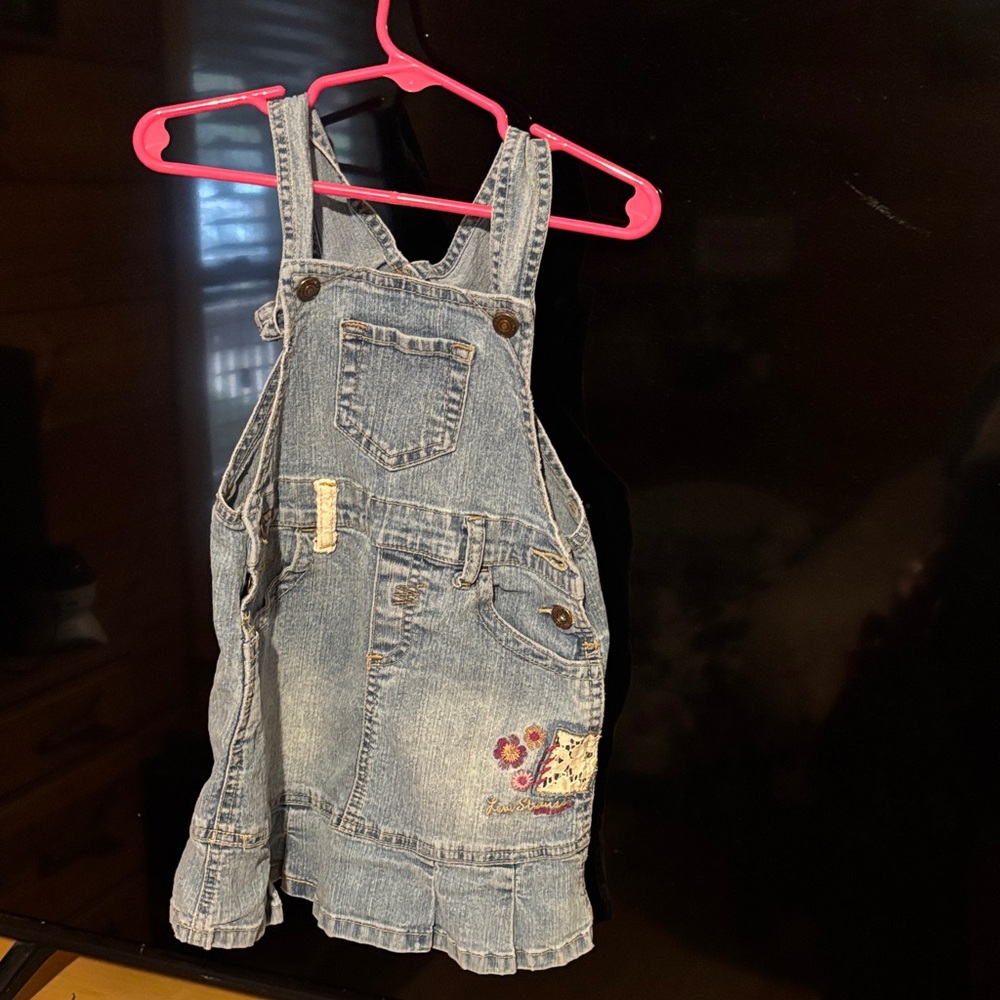 Levi's Blue Denim Kids Overalls with Embroidery